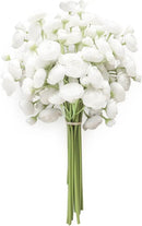 Floroom Ranunculus Artificial Flowers 18 Pcs White Faux Silk Mini Ranunculus Bulk Fake Wedding Filler Flowers for DIY Bouquets, Centerpieces, Bridal Shower Decorations & Arrangements by CozyNest Decor