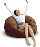 Bean Bag Chair for Adults 3FT,Soft Removable Cover for Teens/Girls Bedroom,Fluffy Giant Round Floor Beanbag Lounger Chairs (No Filler,Deep Coffee) by CozyNest Decor