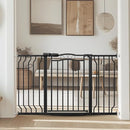 Baby Gate for Stairs 29.53"-53.1" Extra Wide, Pressure Mounted Dog Gate Indoor, Walk Thru Pet Gate for Cat Dog Child,Pet Gates for The House Doorway Black by TinyTreasures Baby Boutique