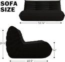 Bean Bag Chair, Loveseat Fireside Chair Bean Bag Sofa Large Bean Bag Chair for Adults, 2 Seater Bean Bag Chairs for Teens with High Density Comfortable Foam, Bean Bag for Living Room, Bedroom (Black) by CozyNest Decor