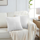 Fancy Homi 2 Packs Pure White Decorative Throw Pillow Covers 16x16 Inch for Living Room Couch Bed, Rustic Farmhouse Boho Home Decor, Soft Corss Patchwork Corduroy Textured Square Cushion Case 40x40 cm by CozyNest Decor