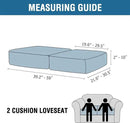 H.VERSAILTEX Velvet Stretch Couch Cushion Cover Plush Cushion Slipcover for Chair Loveseat Sofa Cushion Furniture Protector Seat Cushion Sofa Cover (2 Piece Medium Sofa Cushion Covers, Stone Blue) by CozyNest Decor