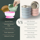 Monkey Proof™ Non-Toxic Stainless Steel Child Bowl 5” with Non-Slip Silicone Shell, (Set of 4 bowls) Unbreakable, Mess Free Feeding for Babies, Toddlers, Kids, BPA free (Sage Green) by TinyTreasures Baby Boutique