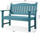 Psilvam 2-Person Outdoor Memorial Bench, All-Weather Poly Lumber Garden Bench, Rot-Resistant Outdoor Patio Bench for Park,Porch,and Church (Blue) by CozyNest Decor