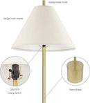 GLOBE Electric 61000060 60" Floor Lamp, Matte Brass Finish, Beige Linen Shade, Heavy Weighted Base, Rotary Switch on Shade, Modern Standing Light for Living Room, Home Office Accessories by CozyNest Decor