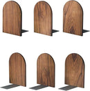Large Bookend Hold Heavy Books- 7x4x5in 3 Pack Wood Bookends for Heavy Books Heavy Duty Walnut Book Ends for Men Wood Bookends for Office Desk Non-Skid by CozyNest Decor