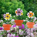 Metal Garden Stakes Decor,3 Pack Flowers Pot Decorative Garden Stakes, Waterproof Spring Outdoor Decor,Metal Flowers Garden Decor for Outside,Lawn,Yard,Pathway by CozyNest Decor