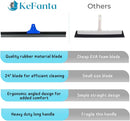 Floor Squeegee for Concrete and Tile Cleaning, 24'' Rubber Wiper Broom, Large Heavy Duty Water Scraper with 60'' Long Handle for Garage, Deck, Bathroom, Shower Glass, Window by GreenHaven Gardens