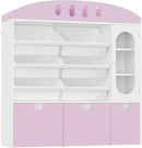 FOTOSOK Toy Organizers and Storage with Door, Playroom Organization, Bookshelf and Bookcase with 3 Drawers and 6 Mobile Bins, Toy Storage Organizer for Living Room by CozyNest Decor