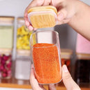 10 Pcs Glass Spice Jars - 8oz Empty Square Spice Storage Containers With Bamboo Airtight Lid and Labels - Thicken Small Glass canister for Kitchen Seasoning,Coffee Bean,Tea,Suger,Herbs by CozyNest Decor