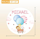 Personalized Baby Bedding Set, 5 Pcs Custom Infants Bedding Set with Infant Name, Double Layer Crib Set for Boys Girls, Customized Gifts for Nursery Toddlers Baby Shower, Hot Air Balloon Animal by TinyTreasures Baby Boutique