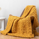 Chunky Knit Blanket Throw 48"*71", Hand Knitted Warm Chenille Throw Blanket, Home Decor Soft Thick Yarn Cable Knit Blanket,Soft Breathable Fleece Banket Christmas for Couch Bed Sofa Best Gift (Yellow) by CozyNest Decor