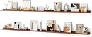 Floating Picture Ledge Shelves for Wall Set of 2, 95 Inches Picture Ledge Shelf with Long Large Nursery Book Shelf for Toys Storage Kids Bookshelf Wall Mounted Living Room Bedroom Decor Frames, Walnut by TinyTreasures Baby Boutique