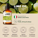 Kukka Lime Essential Oil for Skin - 4 Fl Oz - 100% Pure Natural Lime Oil for Diffuser, Hair, Candles & Soap Making Scent DIY by CozyNest Decor