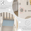 YUFU 8 in 1 Toddler Slide Set, Kids Slide for Toddlers Age 1-3, Toddler Playset with Climber, Basketball Hoop and Ball, Outdoor Indoor Playground for Toddlers 1-3 (Beige+Gray) by TinyTreasures Baby Boutique