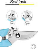 Curve Gardening Scissor with Sharp Stainless Steel Blade Garden Shears for Cutting Flowers Trimming Plants of Yard Florist Flower Rose Herb Hedge Bonsai and Fruits Picking (Red Handle) by GreenHaven Gardens