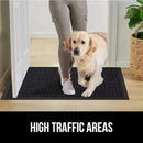 GORILLA GRIP 100% Waterproof All-Season WeatherMax Doormat, 72x24, US Designed Natural Rubber, Stain and Fade Resistant, Low Profile Indoor Outdoor Door Mats, Easy Clean Patio Mat, Black Maze by CozyNest Decor