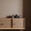 Small Animal Statues, Black Bird Figurines Home Decor, Modern Home Decorative, Ceramic Decor for Office Desktop, Bookshelf, Bedroom, Living Room, Cabinets, Coffee Table(Black 2 Pcs) by CozyNest Decor