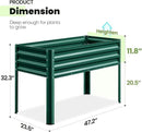 KING BIRD Large Raised Garden Bed with Legs Galvanized Elevated Planter Box 48×24×30 in for Backyard, Patio, Balcony, 400lb Capacity, Green by GreenHaven Gardens