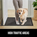 GORILLA GRIP 100% Waterproof All-Season WeatherMax Doormat, 72x24, US Designed Natural Rubber, Stain and Fade Resistant, Low Profile Indoor Outdoor Door Mats, Easy Clean Patio Mat, Gray Diamond by CozyNest Decor