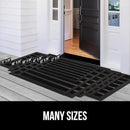 GORILLA GRIP 100% Waterproof All-Season WeatherMax Doormat US Designed Natural Rubber, Stain and Fade Resistant, Low Profile Indoor Outdoor Door Mats, Easy Clean Patio Mat, 17x29, Black Stripe by CozyNest Decor