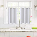 ChrisDowa Small Window Curtains for Kitchen and Bedroom - Grommet Short Thermal Insulated Room Darkening Curtains (2 Panels, Greyish White, 34 x 36 Inch) by CozyNest Decor
