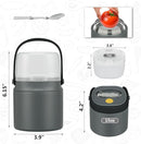 2 - in - 1 Soup Thermo for Hot Food 14oz with Snack Box Container Leak Proof Insulated Lunch Container Kids and Adults Stainless Steel Double Wall Vacuum Wide-mouth Thermal with Spoon and Handle by TinyTreasures Baby Boutique