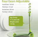 3 Wheel Scooter for Kids Ages 6-12,Kids Scooter with Light Up Wheels, Sturdy Deck Design, and 4 Height Adjustable Suitable for Kid Ages 3-12 by TinyTreasures Baby Boutique