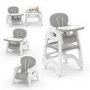 Xilingol 8 in 1 Convertible Baby High Chair W/Wheels, Baby Feeding Chair W/Adjustable Backrest & Removable Dual Tray, Building Block Table & Chair Set, HighChair for Babies & Toddlers (Grey) by TinyTreasures Baby Boutique