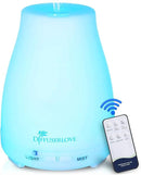 Diffuserlove Essential Oil Diffusers 200ML Remote Control Ultrasonic Mist Humidifiers BPA-Free Aromatherapy Diffuser with 7 Color Lights, Auto Shut-Off for Bedroom Office Kitchen by CozyNest Decor