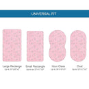 Bassinet Sheet 4 Pack for Baby Girls, Bassinet Sheets Universal Fit for Rectangle, Oval, Hourglass Bassinet Pad/Mattress, Stretchy Bassinet Sheets, Pink Print by TinyTreasures Baby Boutique