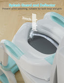 Potty Training Seat with Step Stool Ladder, Potty Training Toilet Seat with Soft Seat Splash Guard, Adjustable Height, 2 in 1 Potty Seats for Toddlers Kids Boys Girls by TinyTreasures Baby Boutique