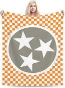 HGOD DESIGNS Tennessee Throw Blanket Ultra Soft Warm All Season Tennessee Orange Grey Star Flag Decorative Fleece Blankets for Bed Chair Car Sofa Couch Bedroom 40"X50" by CozyNest Decor