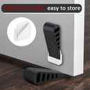 JQK Rubber Door Stopper Wedge, Black 4 Pack Soft TPR Premium Door Stops for Bottom of Heavy Duty Door on Tile, Concrete, Carpet, Wooden Floor, DSB61-BK-P4 by TinyTreasures Baby Boutique