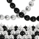 Black and Silver Linking Balloons, 100PCS 6 Inch Small Metal Silver Link Balloons for Making Balloon Wall Heart Arch, Quick Linked Balloon for Wedding Birthday Baby Shower Graduation Party Decorations by CozyNest Decor