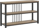 FOLUBAN Modern Sofa Table for Entryway, 3 Tier Narrow Console Table for Living Room Hallway Behind Couch, Rustic Oak by CozyNest Decor