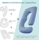 Sasttie Pregnancy Pillows for Sleeping, Jumbo U Shaped Cooling Full Body Pillow with Removable Cover, Pregnant Women Must Haves, Maternity Essential, Blue by TinyTreasures Baby Boutique