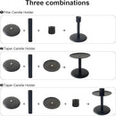 Set of 7 Metal Black Candle Holders, Assemblable Pillar and Taper Candlesticks, Halloween Fall Thanksgiving Day Dining Table Centerpieces Decor, Mantle Fireplace Candle Sticks Decorations by CozyNest Decor