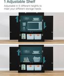 usikey 72” Kitchen Pantry Cabinet, Tall Storage Cabinet with 4 Doors and 1 Drawer, Freestanding Cupboard with 6 Hanging Shelves and Adjustable Shelves for Kitchen, Dining Room,Living Room, Black by CozyNest Decor