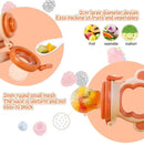 Baby Fresh Fruit Feeder Pacifier, 2 Pack HAOBAOBEI Baby Teether for Chewing, Freezable Infant Teething Toy, Teething Relief, Food Feeder with 4 Silicone Pouch, BPA Free - Monkey (Orange & Blue) by TinyTreasures Baby Boutique