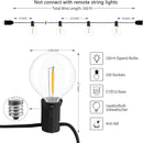 LED G40 Outdoor String Lights Patio Lights 100FT with 104 LED Shatterproof Bulbs, Weatherproof Commercial Hanging Lights for Backyard Bistro Pergola Party Decor, E12 Socket Base, 2200K, Black by CozyNest Decor