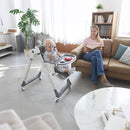3-in-1 Foldable High Chair for Babies & Toddlers – Adjustable Height, Reclining Seat, 5-Point Safety Harness, Removable Tray, Lockable Wheels, Washable Cushion – Portable & Easy Clean, Grey by TinyTreasures Baby Boutique