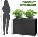 Galvanized Steel Planter Box - No Installation Required Metal Rectangular Block Long Box Planter Modern Outdoor Planters All-Weather Use with Drainage Holes for Patio/Porch, 36×24×12IN by GreenHaven Gardens