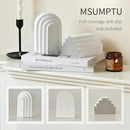 Decorative Bookends for Shelves, Set of 2 Book Ends for Heavy Books, Layered Arch Design White Bookend by CozyNest Decor