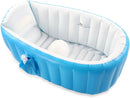 Baby Inflatable Bathtub, Portable Infant Toddler Bathing Tub Non Slip Travel Bathtub Mini Air Swimming Pool Kids Thick Foldable Shower Basin with Air Pump, Blue by TinyTreasures Baby Boutique