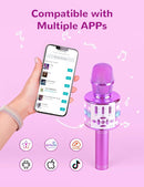 Amazmic Toys for Girls, Kids Karaoke Microphone Toddler Microphone for Kids with Lights, Birthday Gift for Girls, Boys Toy Age 3 4 5 6 7 8+(Light Purple) by TinyTreasures Baby Boutique