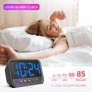 Small LED Digital Clock for Bedroom, Loud Alarm Clock for Heavy Sleepers Adults, Teens | Plug-In Electric Desk Clock | Simple Bedside Nightstand Clock with Adjustable Volume/Brightness/Snooze – Blue by TinyTreasures Baby Boutique