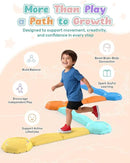 Holyton Music Light Up Balance Beam and Toddler Stepping Stones 13 Pieces, Non-Slip Plastic Balance Stackable Stepping Stones for Kids, Sensory Toys for Toddlers, Indoor or Outdoor Play, Easy Storage by CozyNest Decor