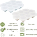 PandaEar 2 Pack Baby Food Freezer Tray with Lids, Silicone Baby Food Storage Container for Homemade Baby Food, Fruit, Purees and Breastmilk (Blue/Tan) by TinyTreasures Baby Boutique