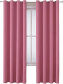 ChrisDowa Grommet Room Darkening Curtains for Bedroom and Living Room - 2 Panels Set Thermal Insulated Blackout Curtains (Pink, 52W x 84L) by CozyNest Decor